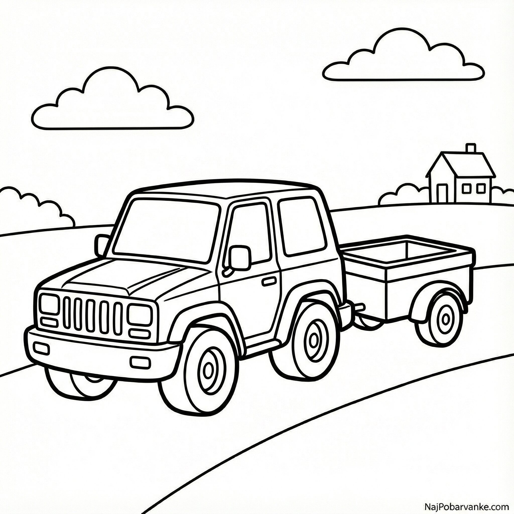 Pobarvanka Avto s prikolico