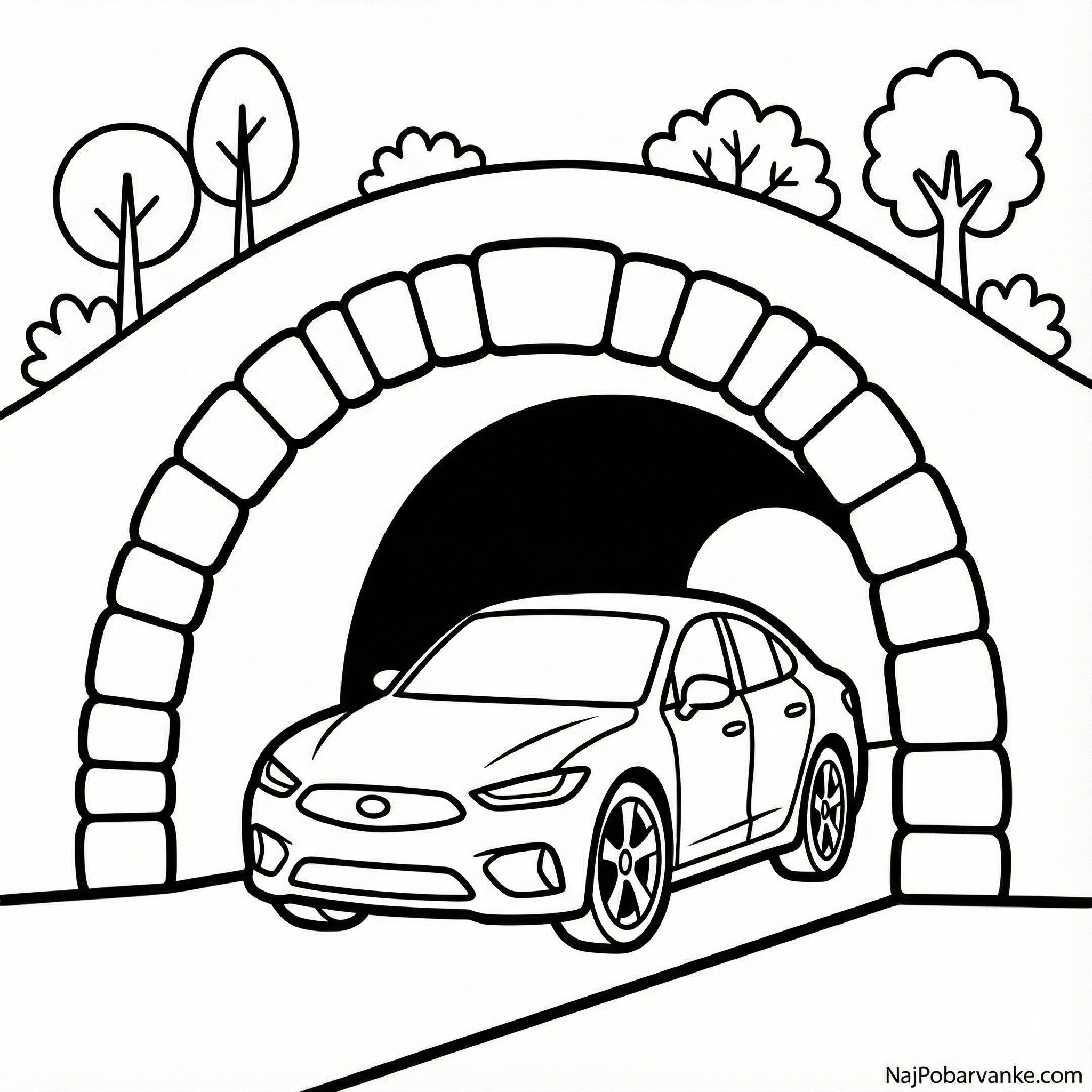 Pobarvanka Avto v tunelu