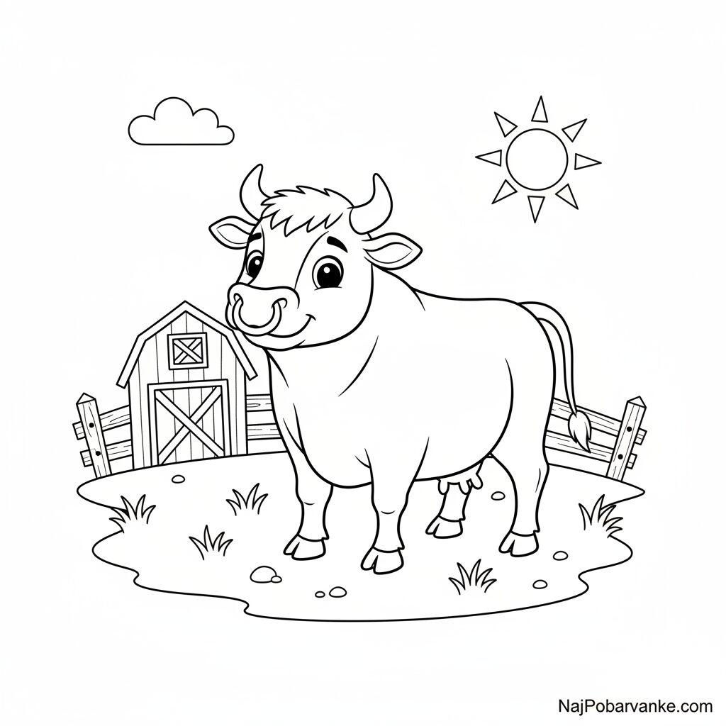 Pobarvanka bik na kmetiji