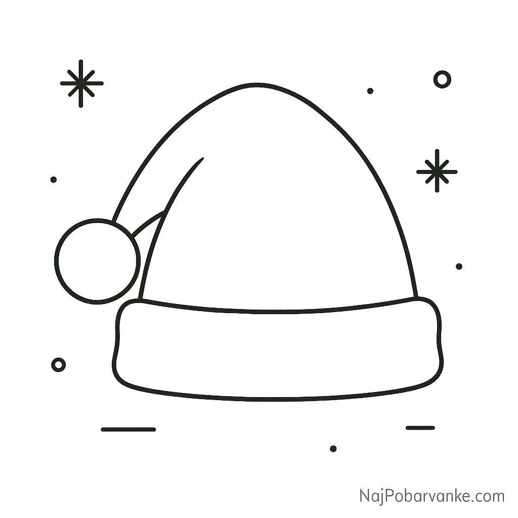 Pobarvanka Božičkova kapa