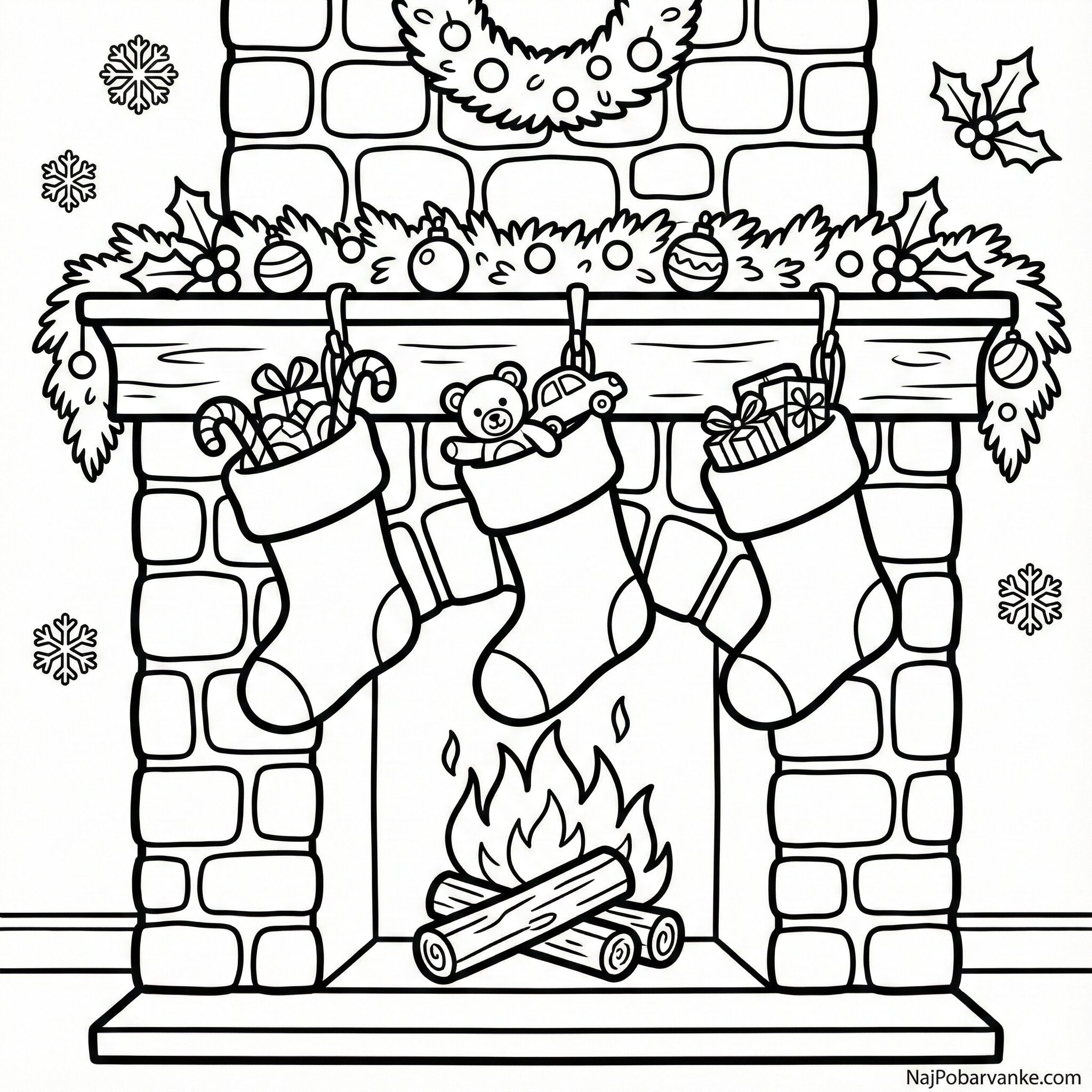 Pobarvanka Božične nogavicel