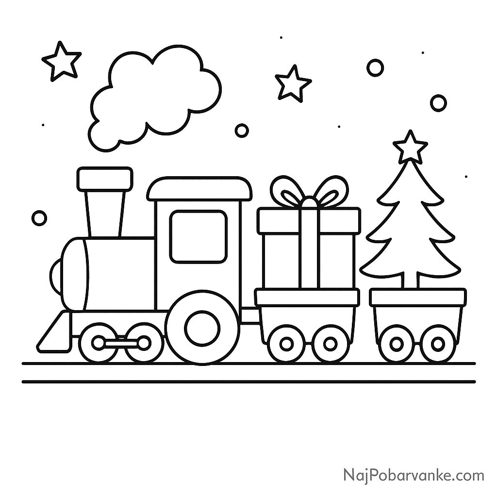 Pobarvanka Božični vlak