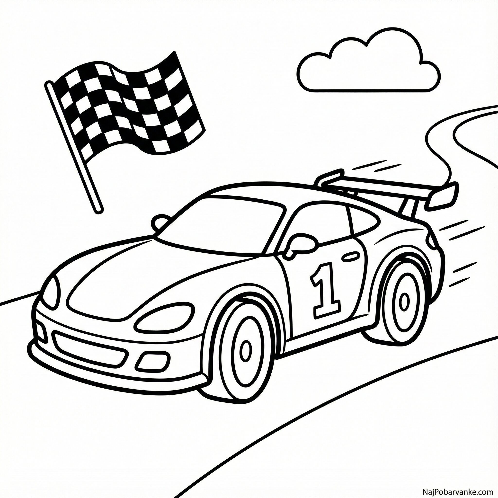 Pobarvanka Dirkaški avtomobil