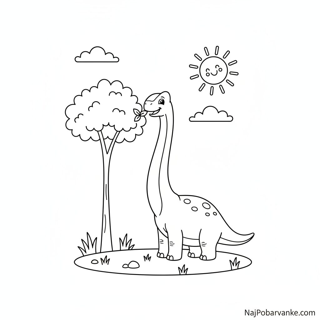 Pobarvanka Dolgovrati dinozaver (brahiozaver)