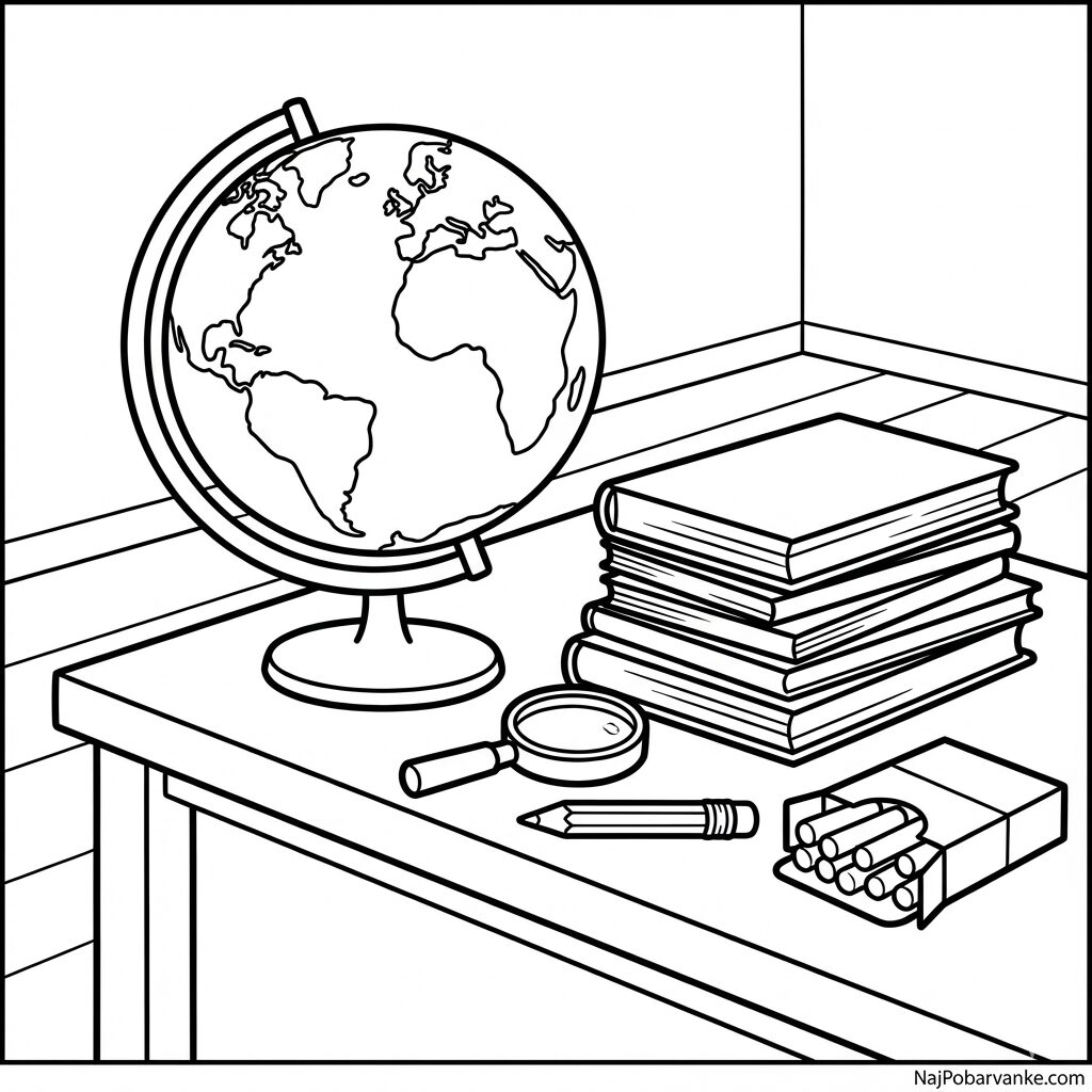 Pobarvanka  Globus in učni pripomočki