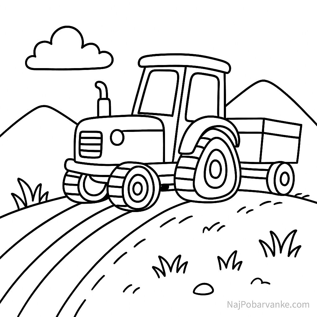 Pobarvanka Gosenični traktor