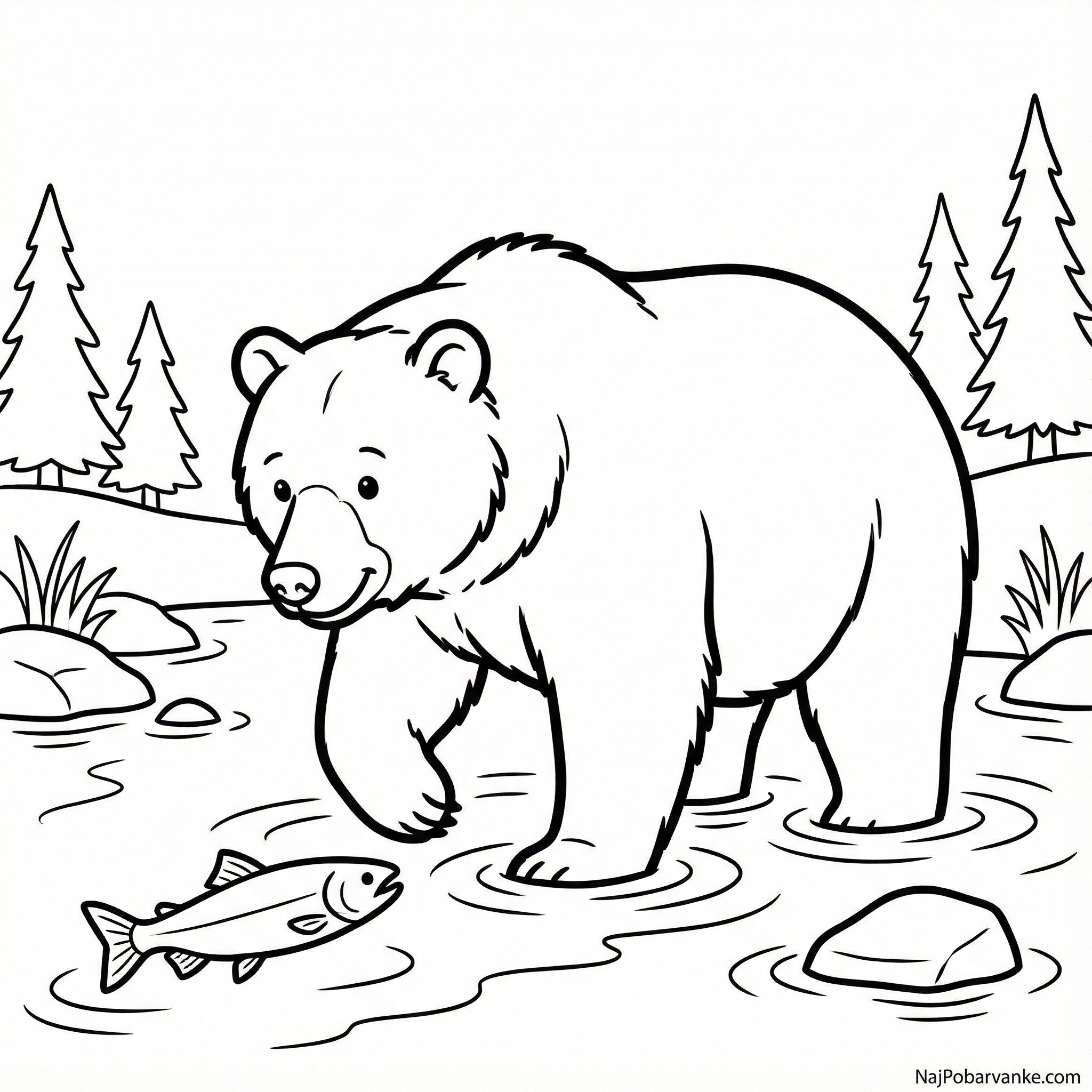 Pobarvanka Grizli pri reki