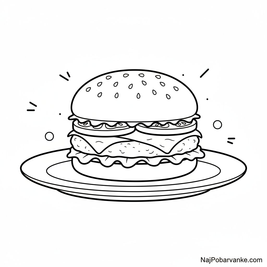 Pobarvanka hamburger