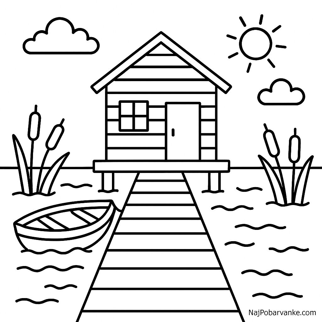 Pobarvanka Hiša na pomolu