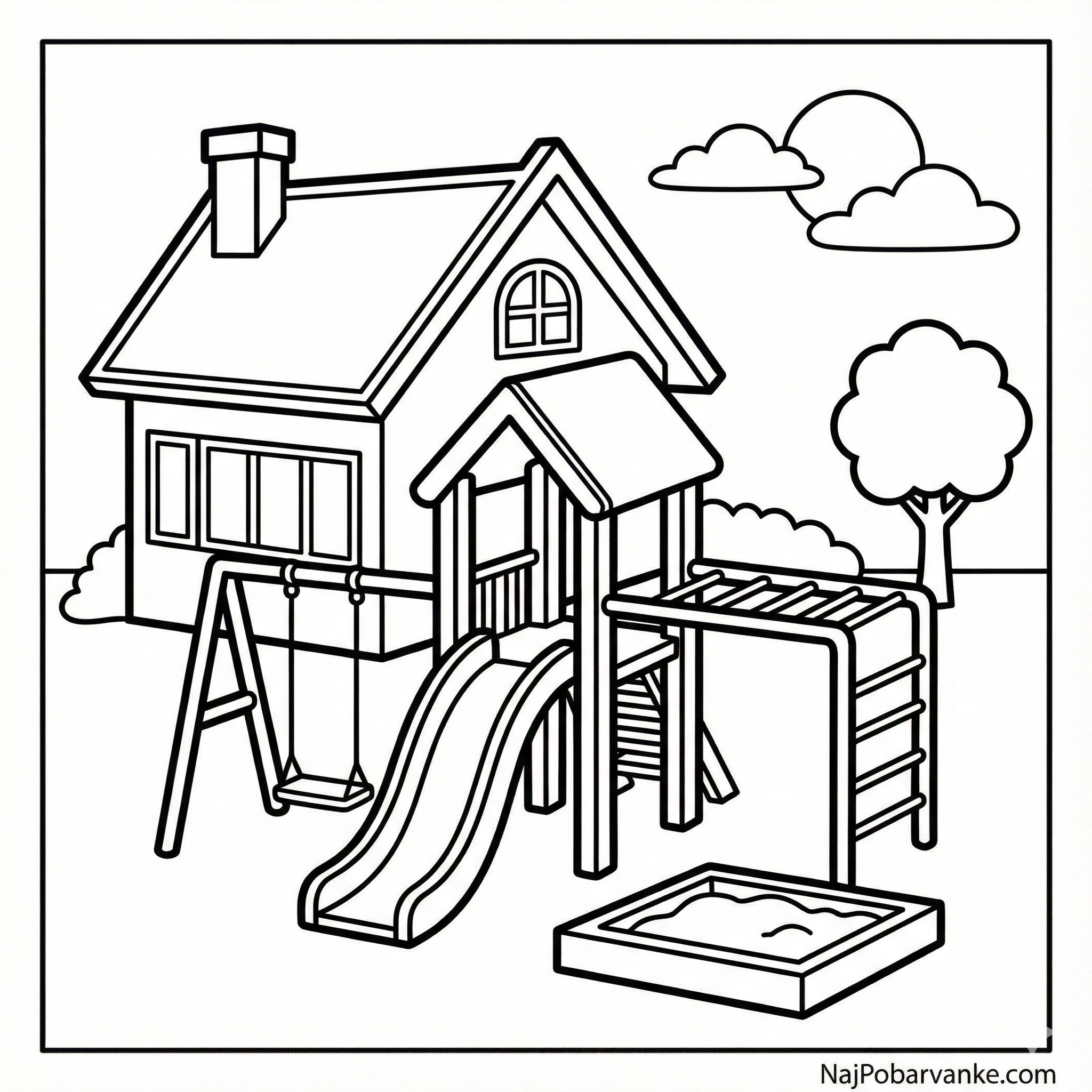 Pobarvanka Hiša z igrali