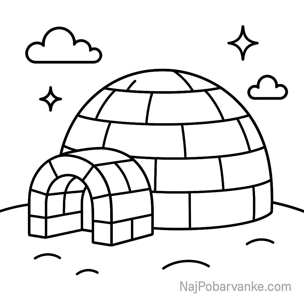 Pobarvanka Iglu - eskimska ledena hiša