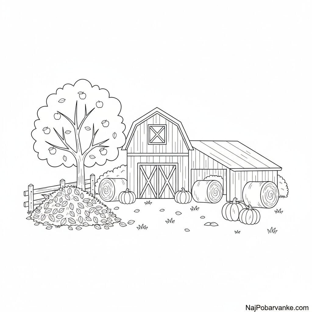 Pobarvanka Kmetija v jeseni