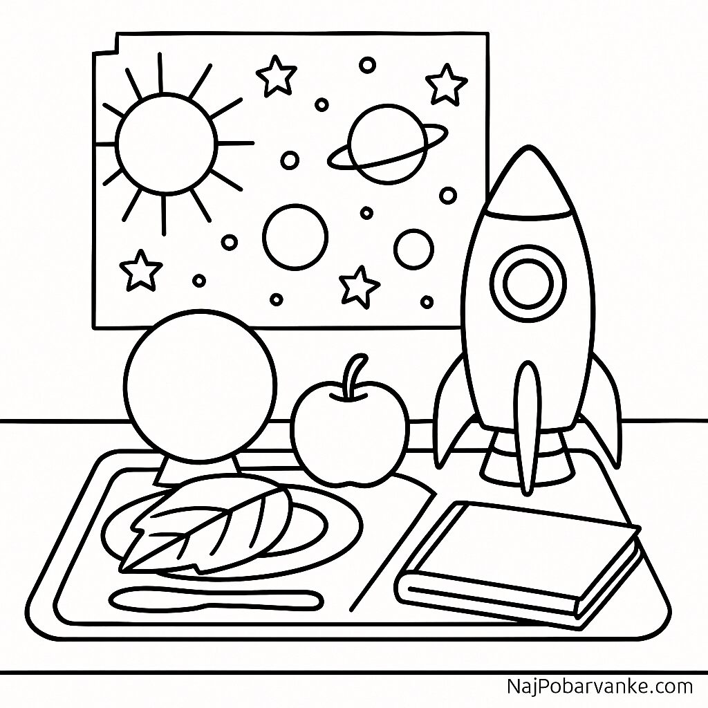 Pobarvanka Kotiček za znanost – vesolje