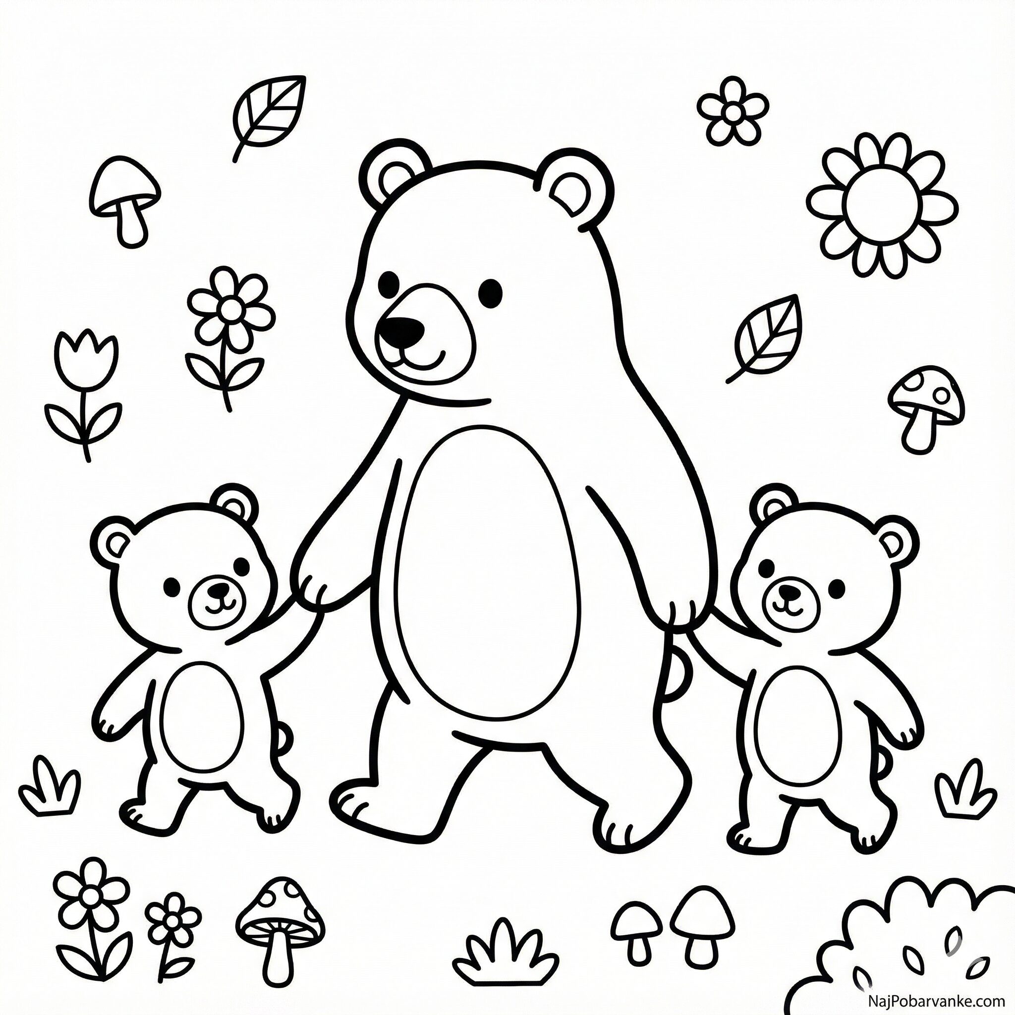 Pobarvanka Medvedja družina