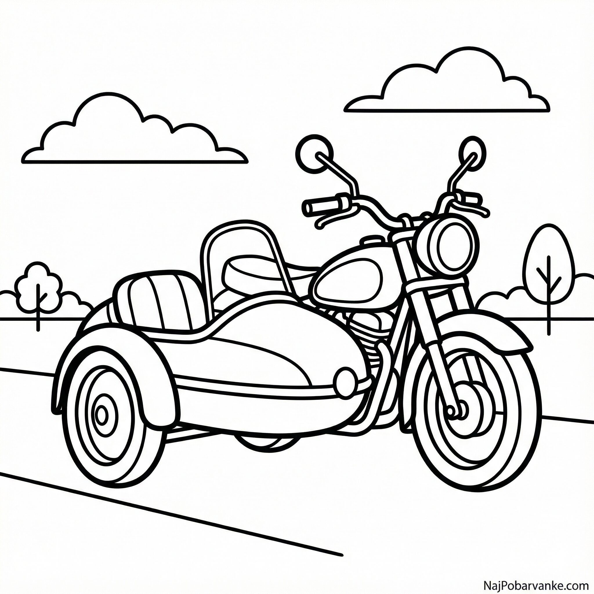 Pobarvanka Motor s prikolico