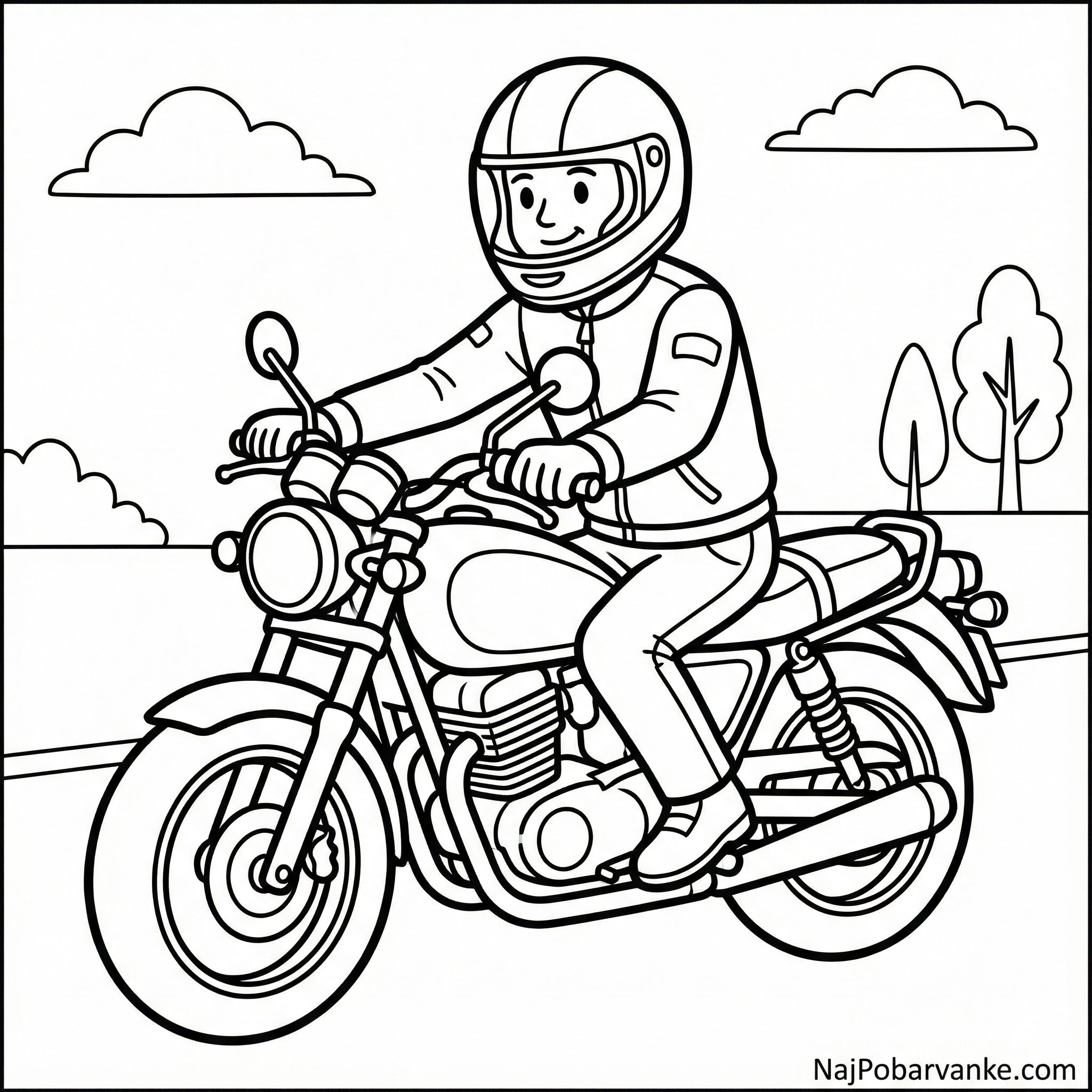 Pobarvanka motorist s čelado