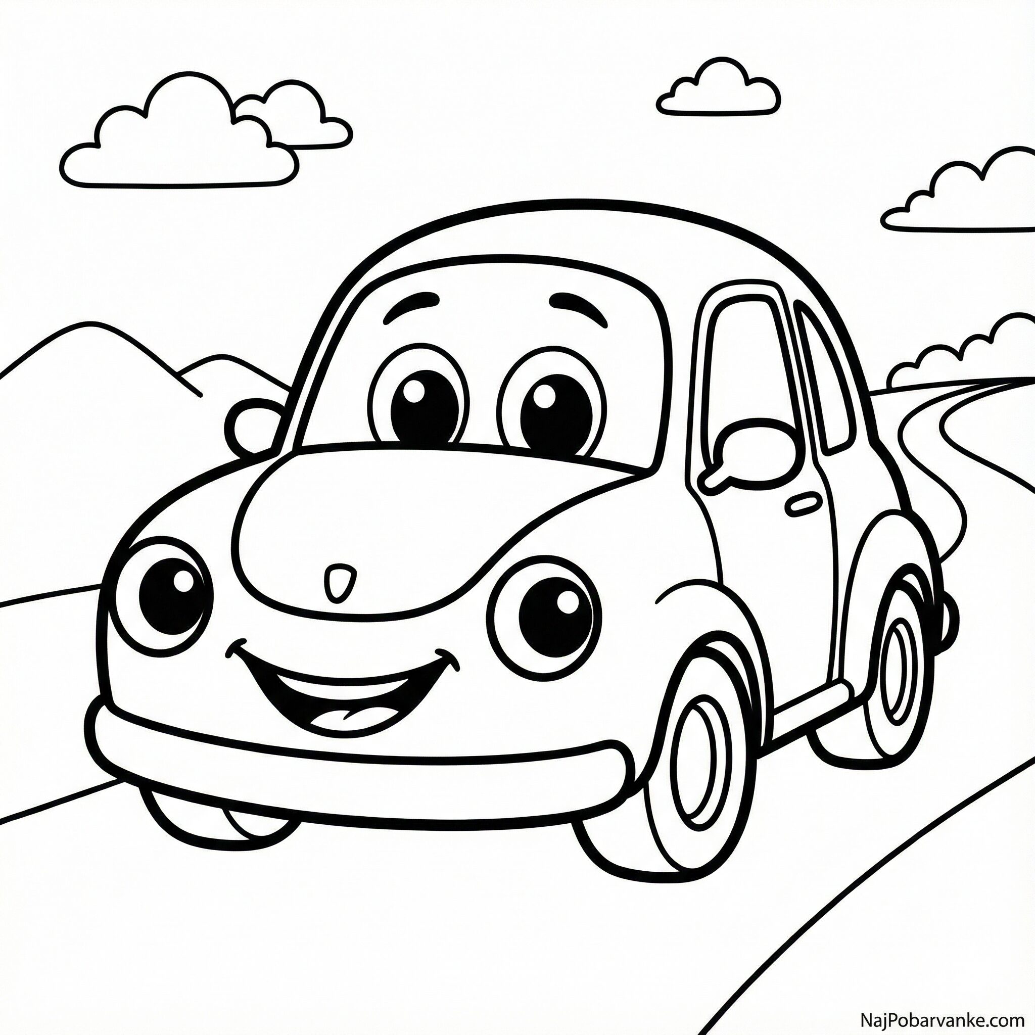 Pobarvanka Nasmejan avto