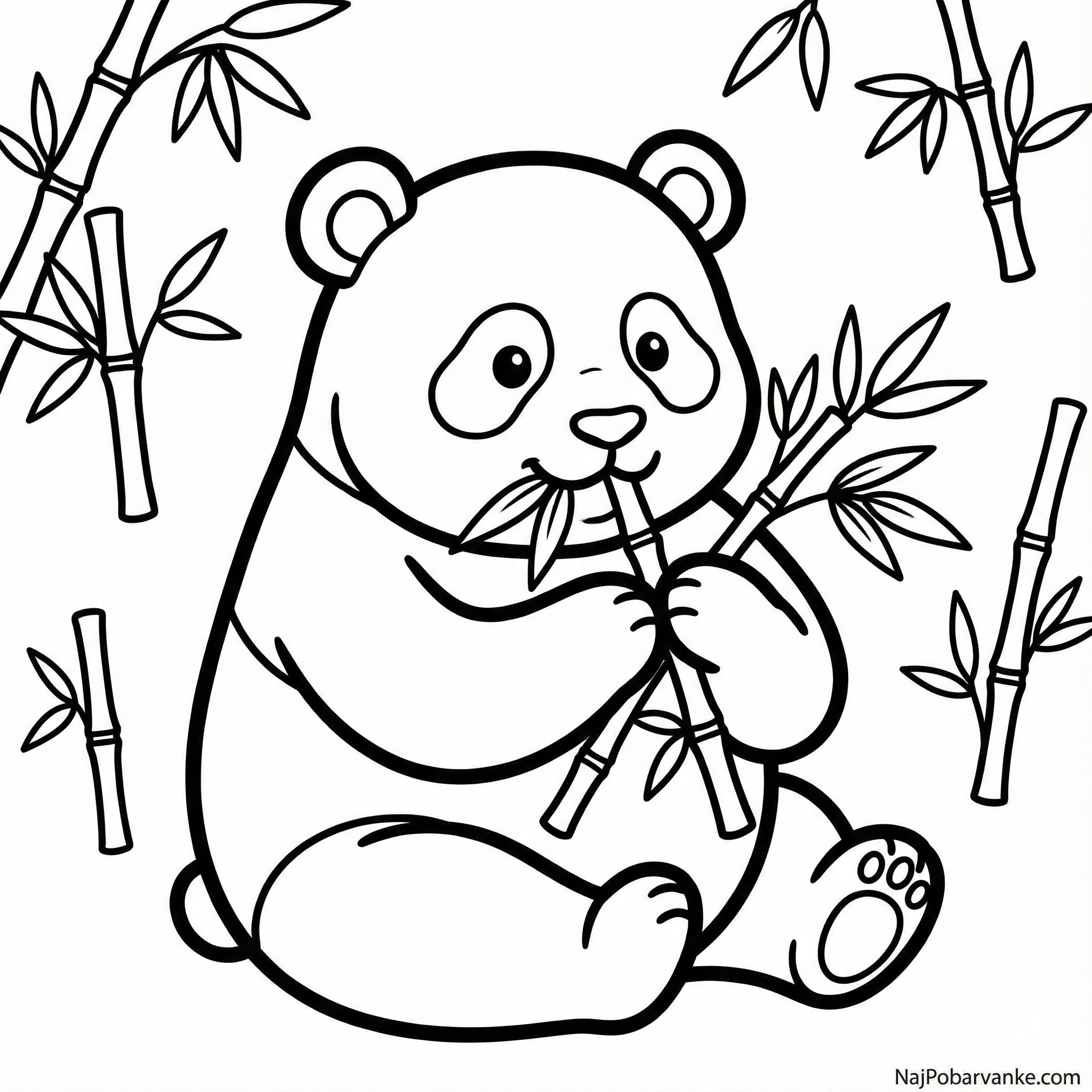 Pobarvanka Panda z bambusom