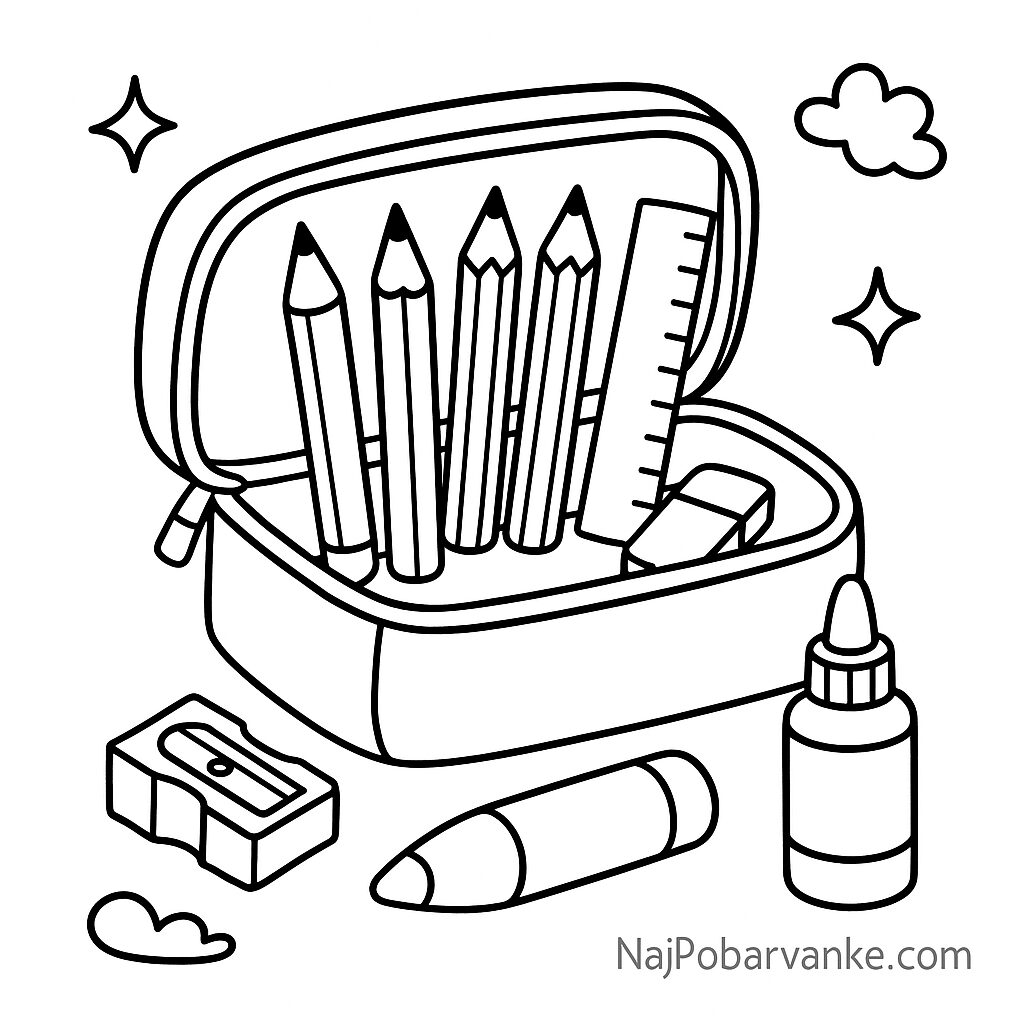 Pobarvanka Peresnica in šolski pribor