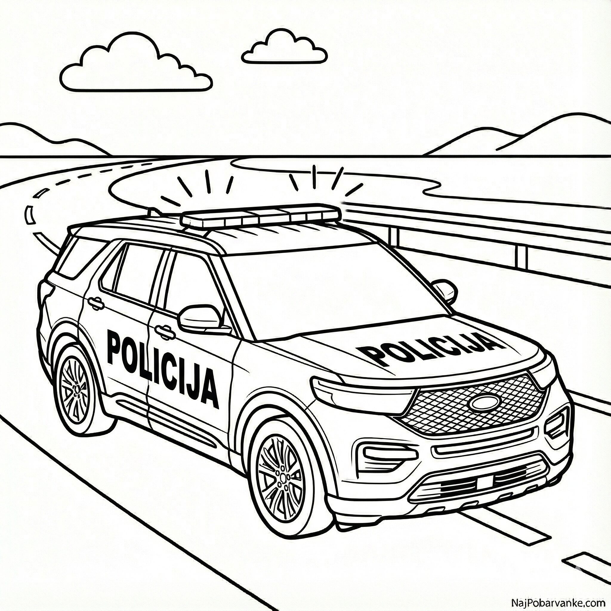 Pobarvanka Policijski avto