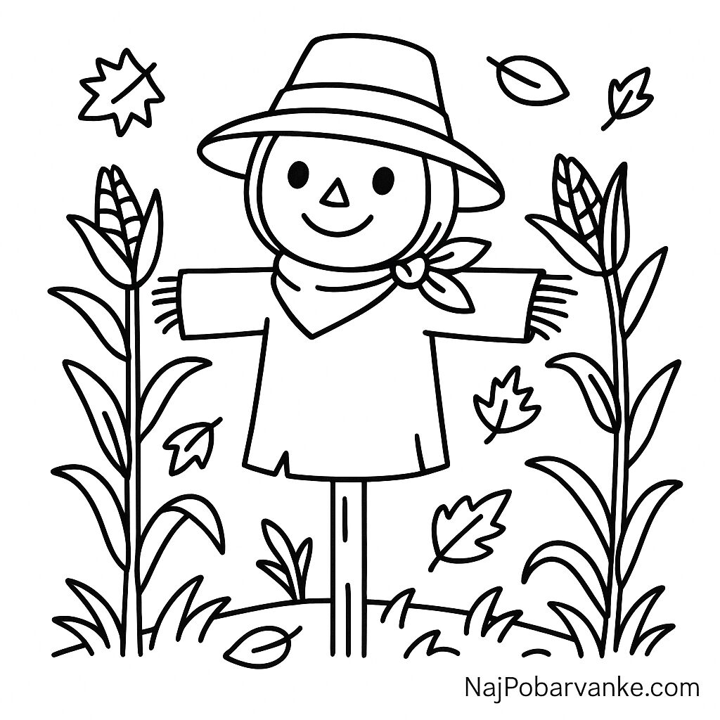 Pobarvanka Prijazen strašilo na polju