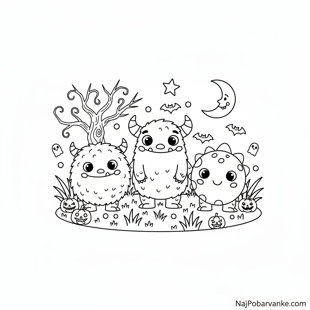 Pobarvanka Prijazni pošastki