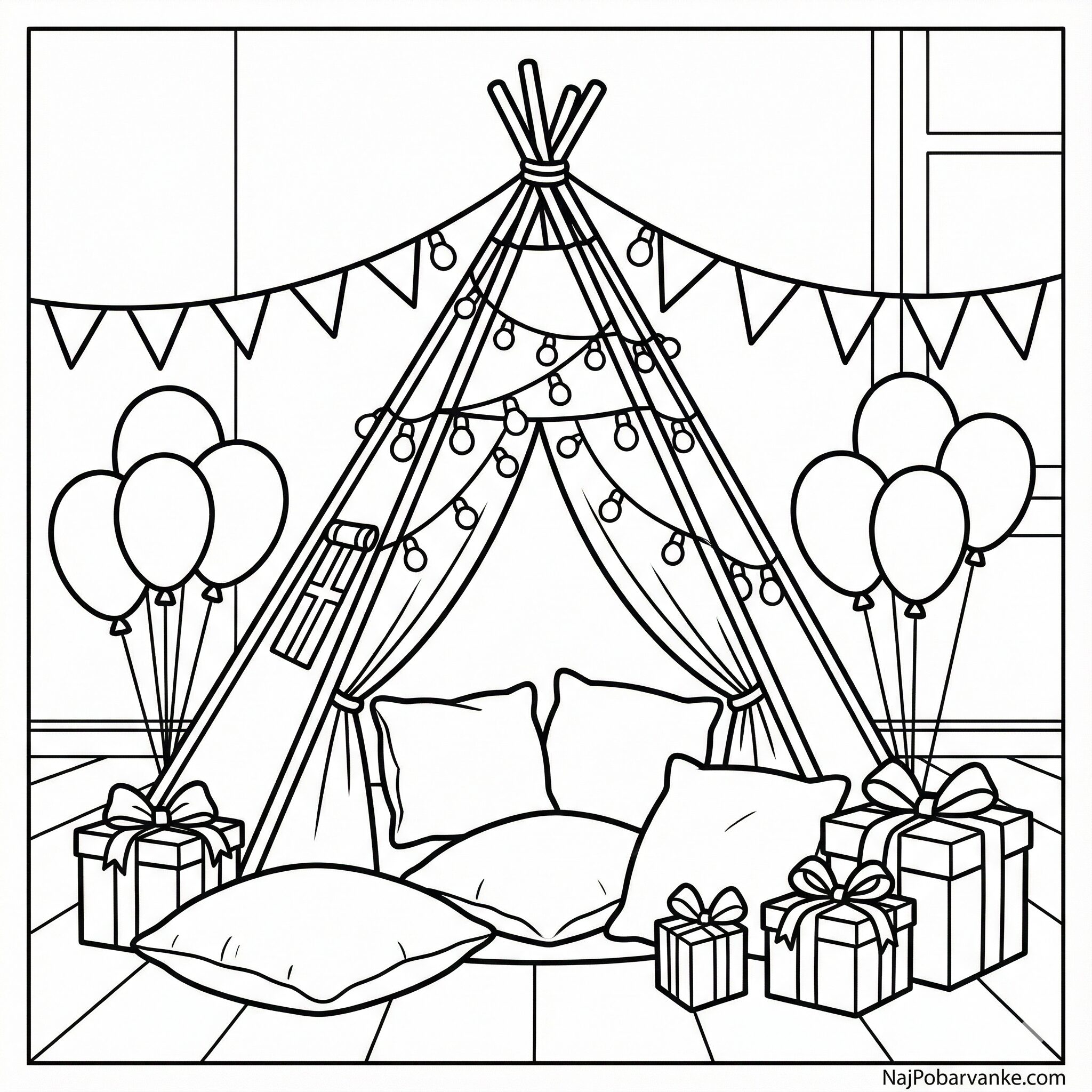 Pobarvanka Rojstnodnevni šotor