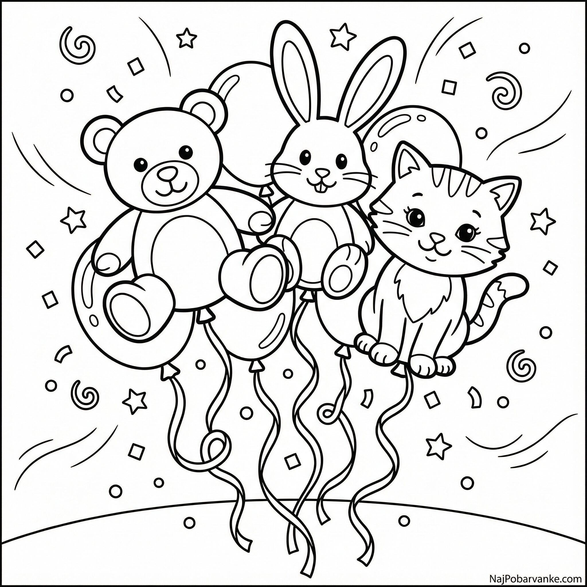 Pobarvanka Rojstnodnevni živalski baloni