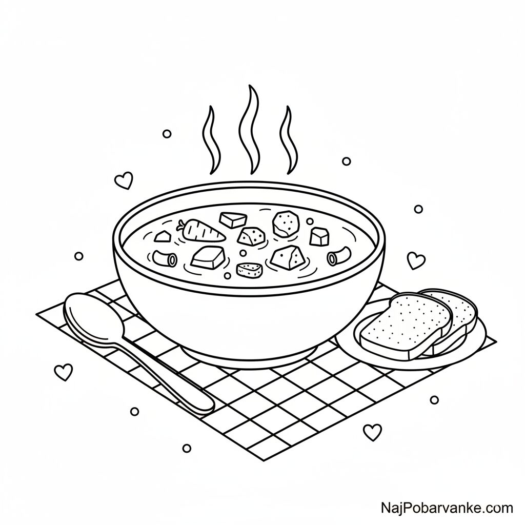 Pobarvanka skleda juhe