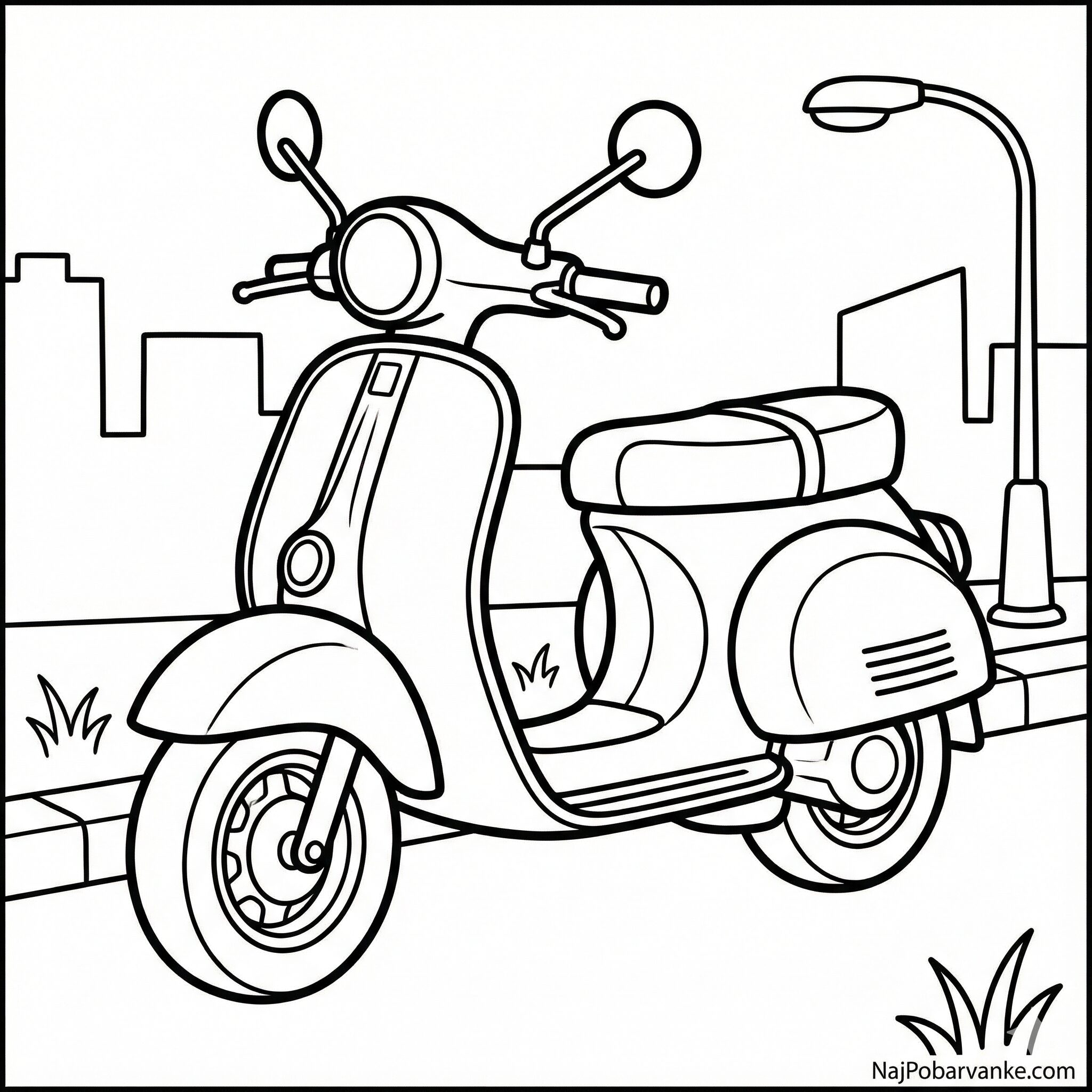 Pobarvanka Skuter v mestu