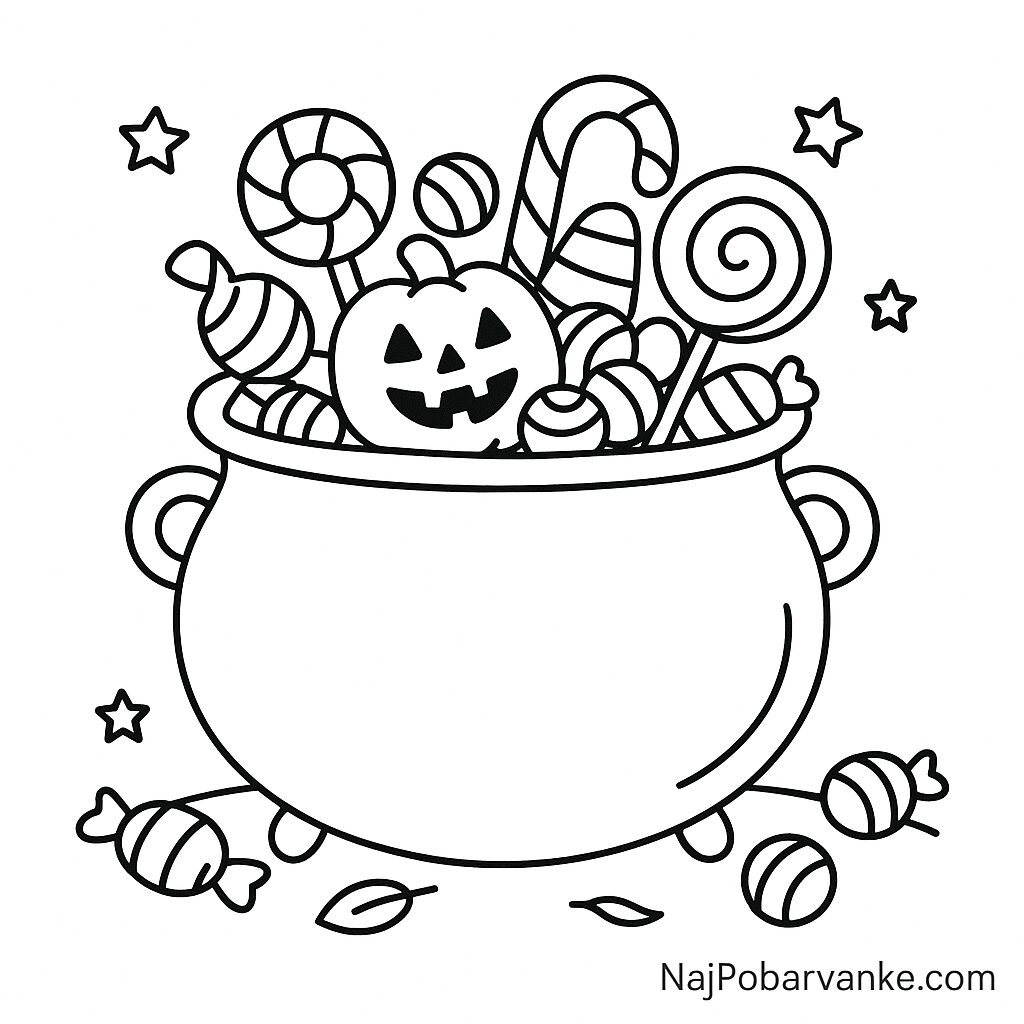 Pobarvanka Sladkarije za noč čarovnict