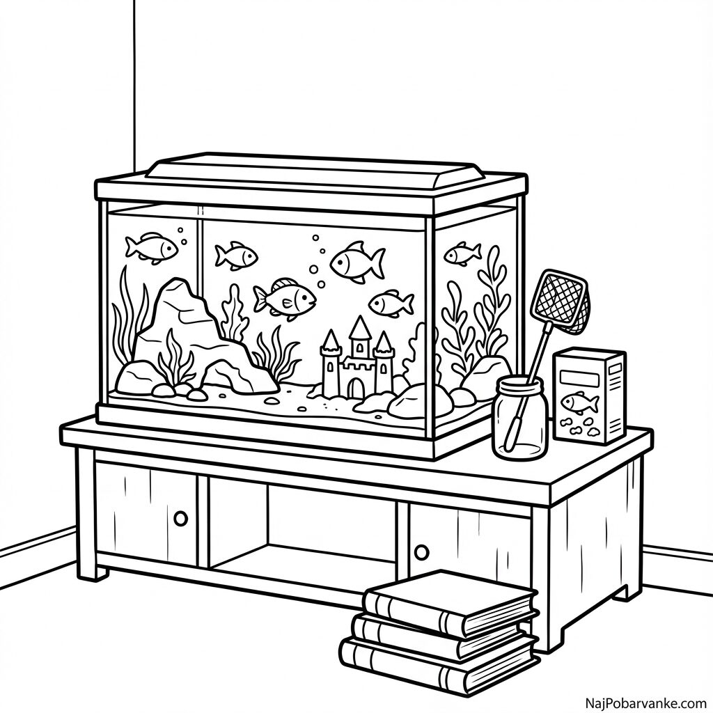 Pobarvanka Šolski akvarij