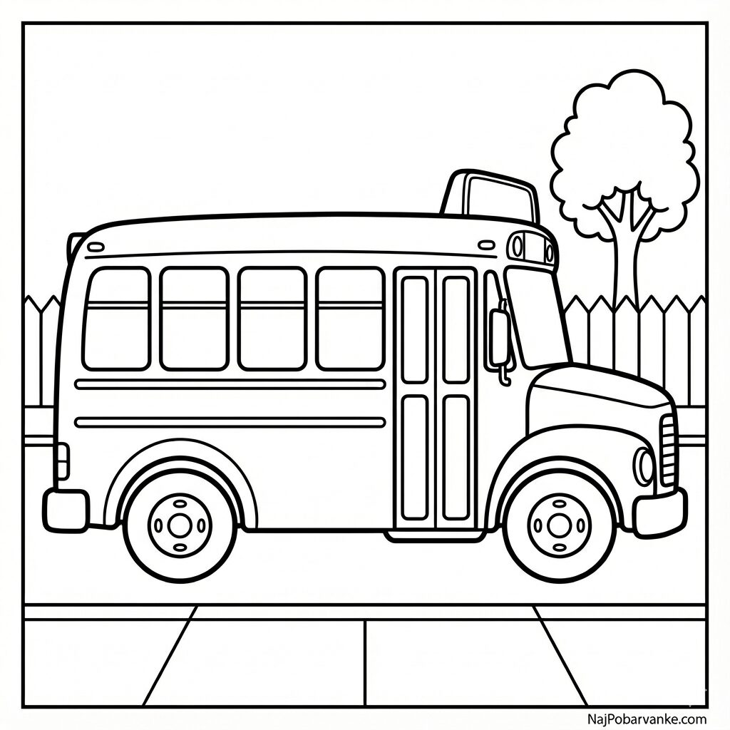 Pobarvanka šolski avtobus
