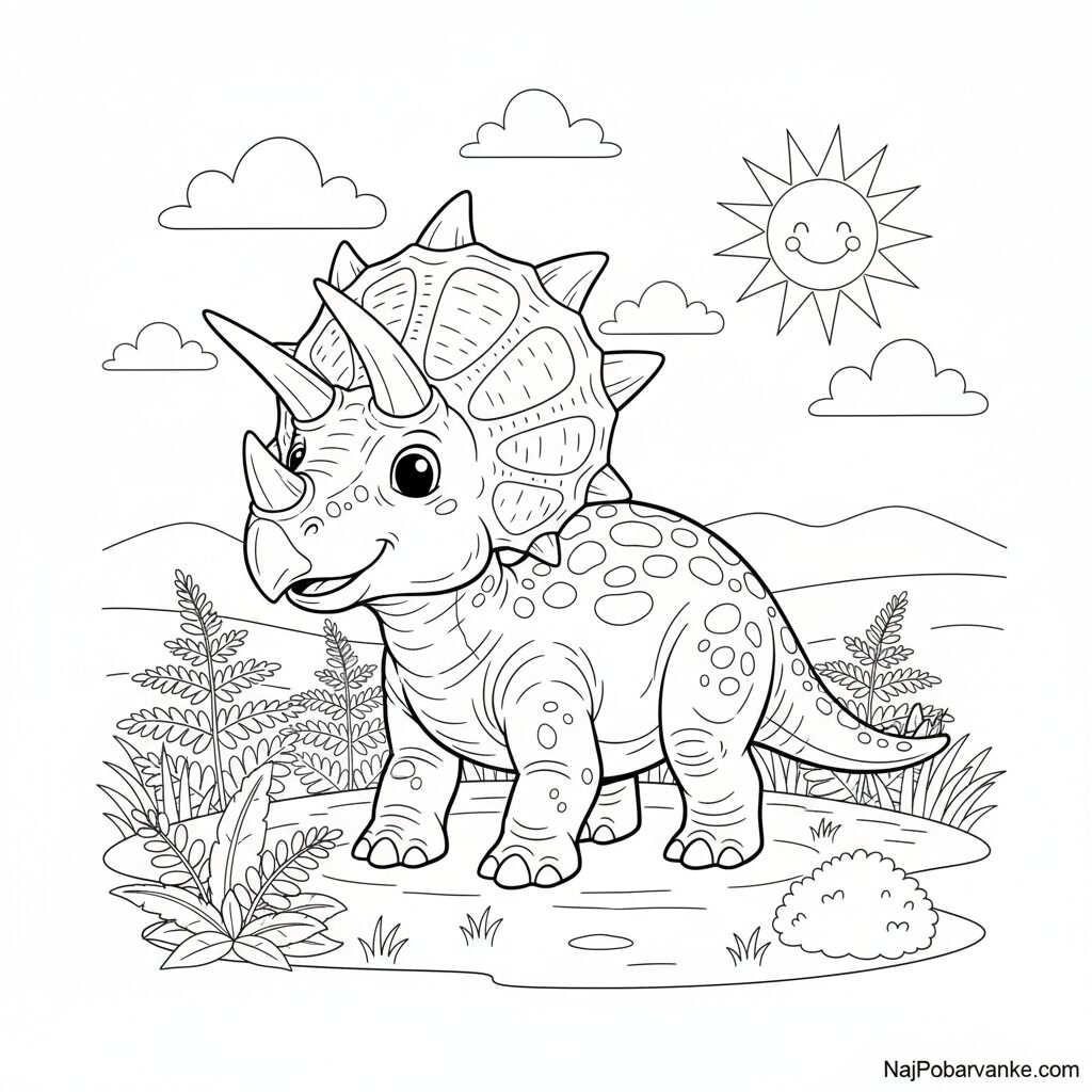 Pobarvanka Styracosaurus