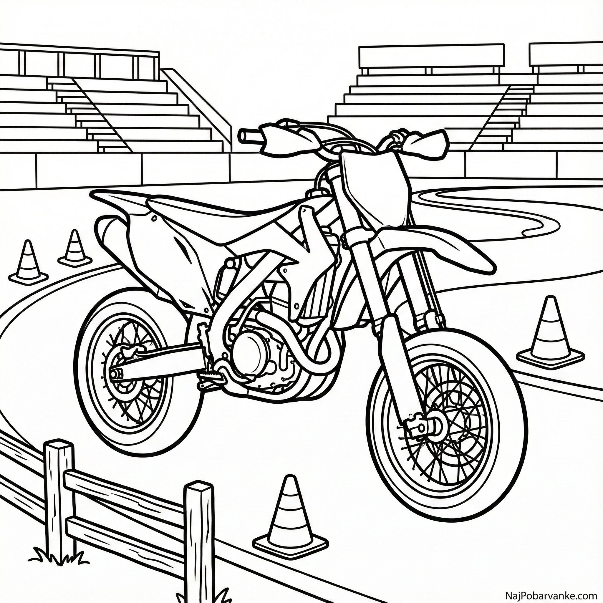 Pobarvanka Supermoto motor na stezi