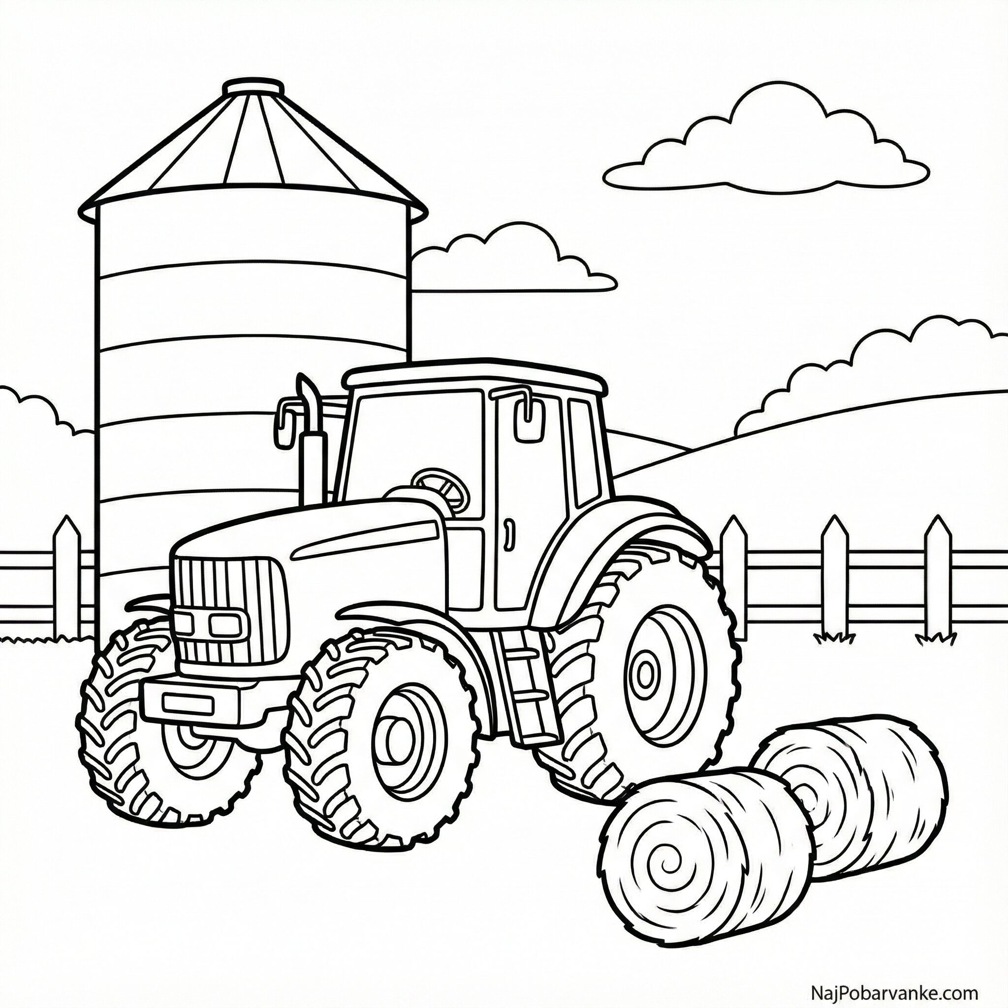 Pobarvanka Traktor pri silosu