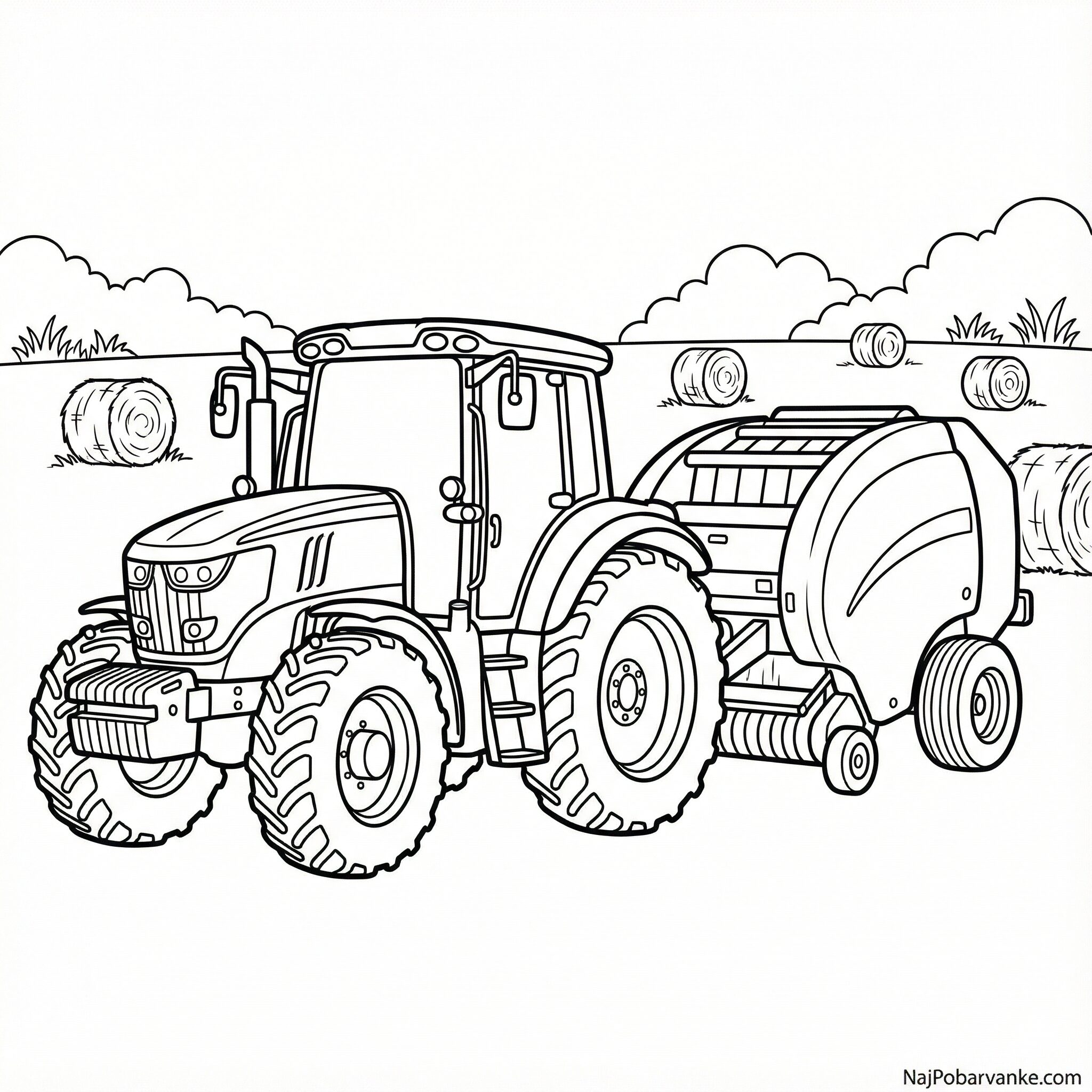 Pobarvanka Traktor z balirko