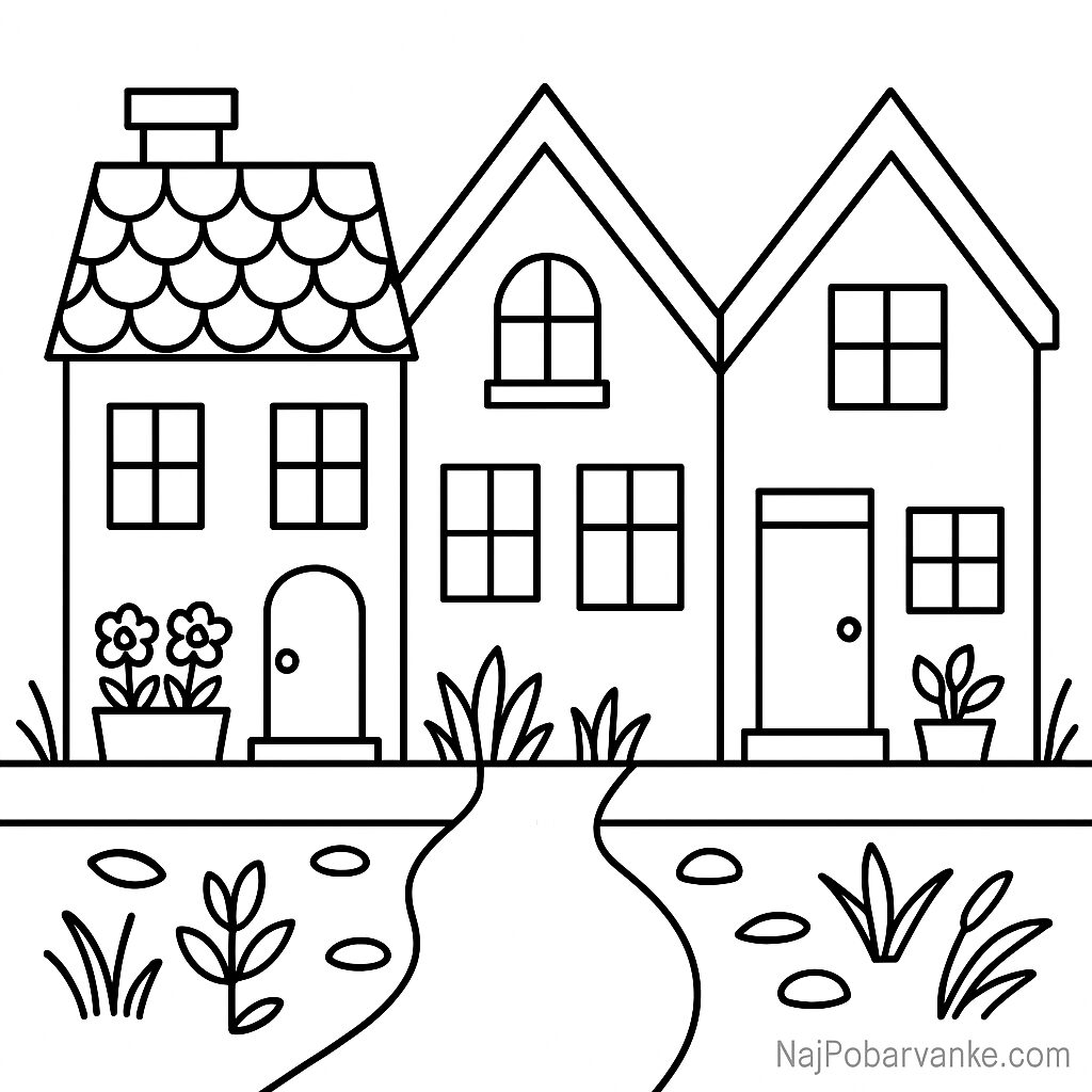 Pobarvanka Vrstna hiša