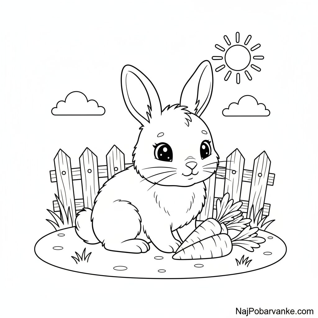 Pobarvanka zajček s korenjem