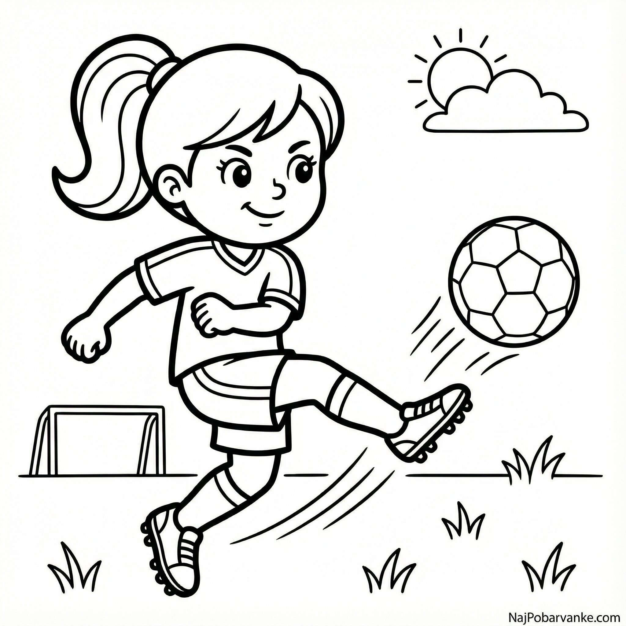 Pobarvanka Deklica nogometašica