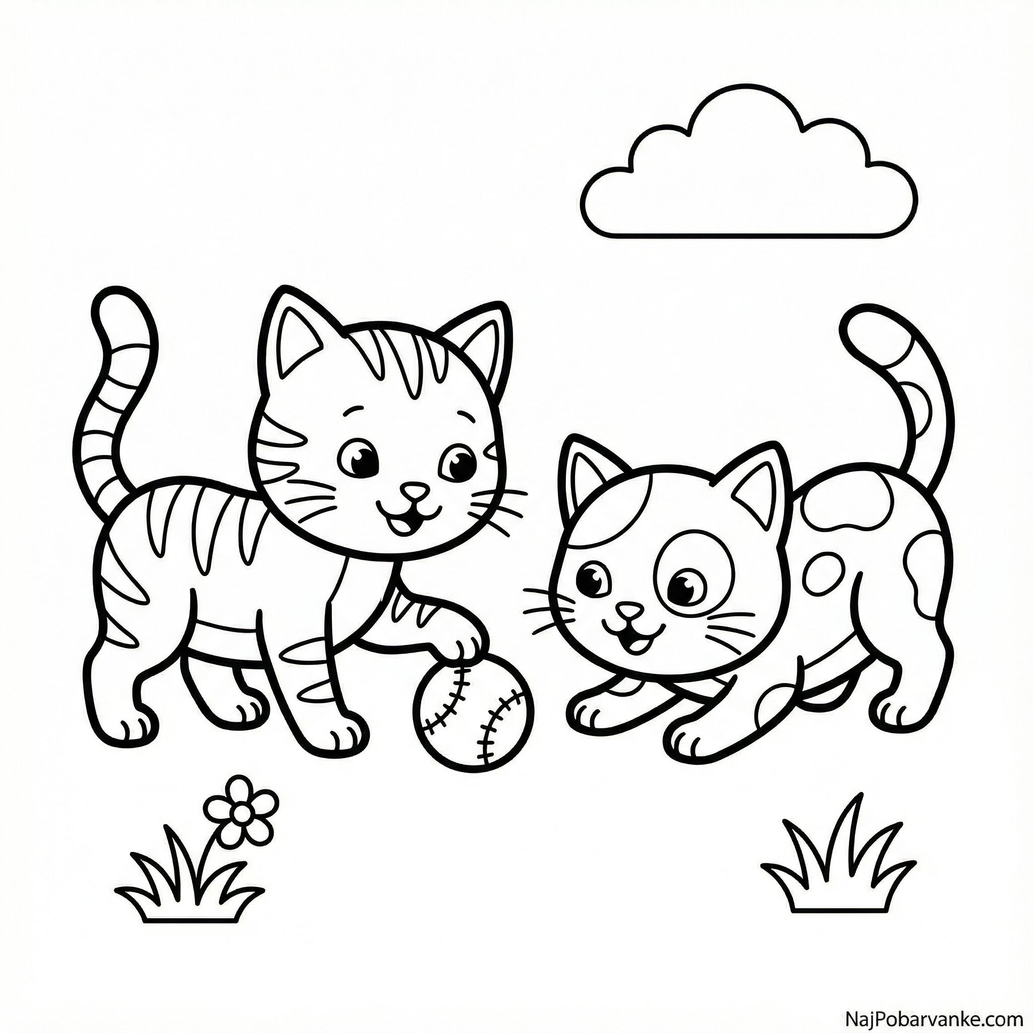 Pobarvanka Dva mačja prijatelja