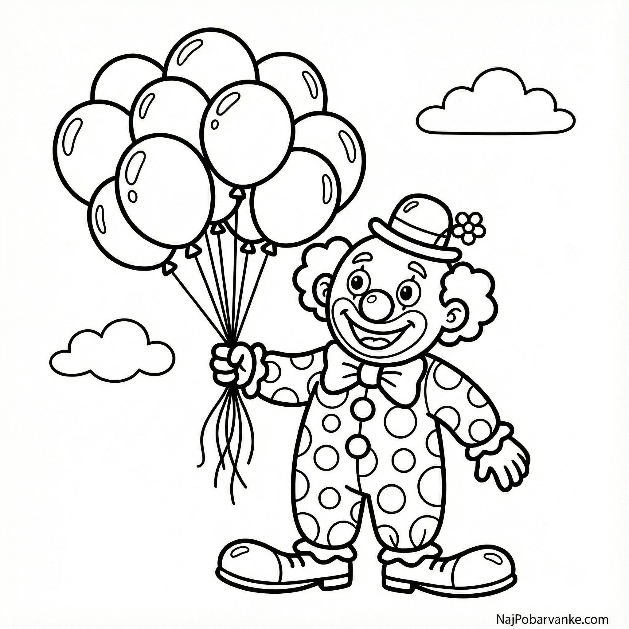 Pobarvanka Klovn z baloni