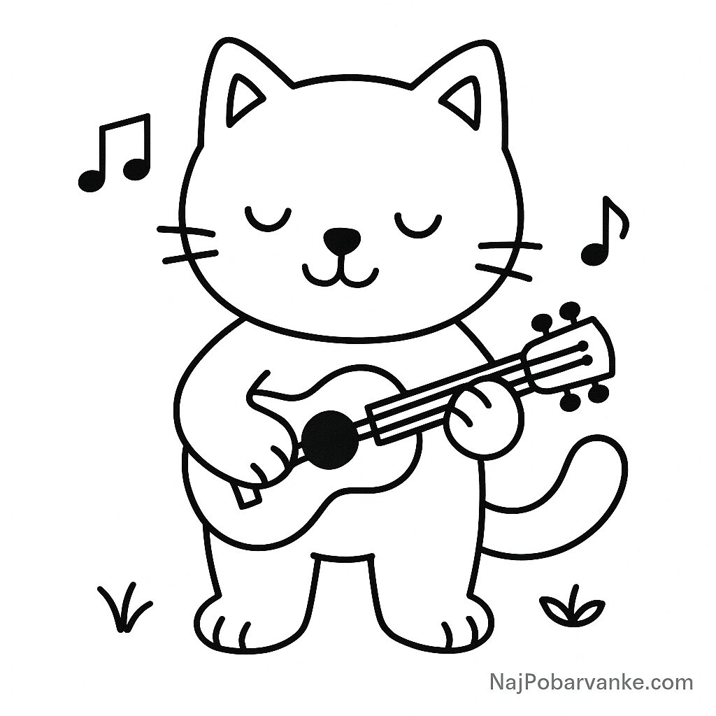 Pobarvanka Maček glasbenik