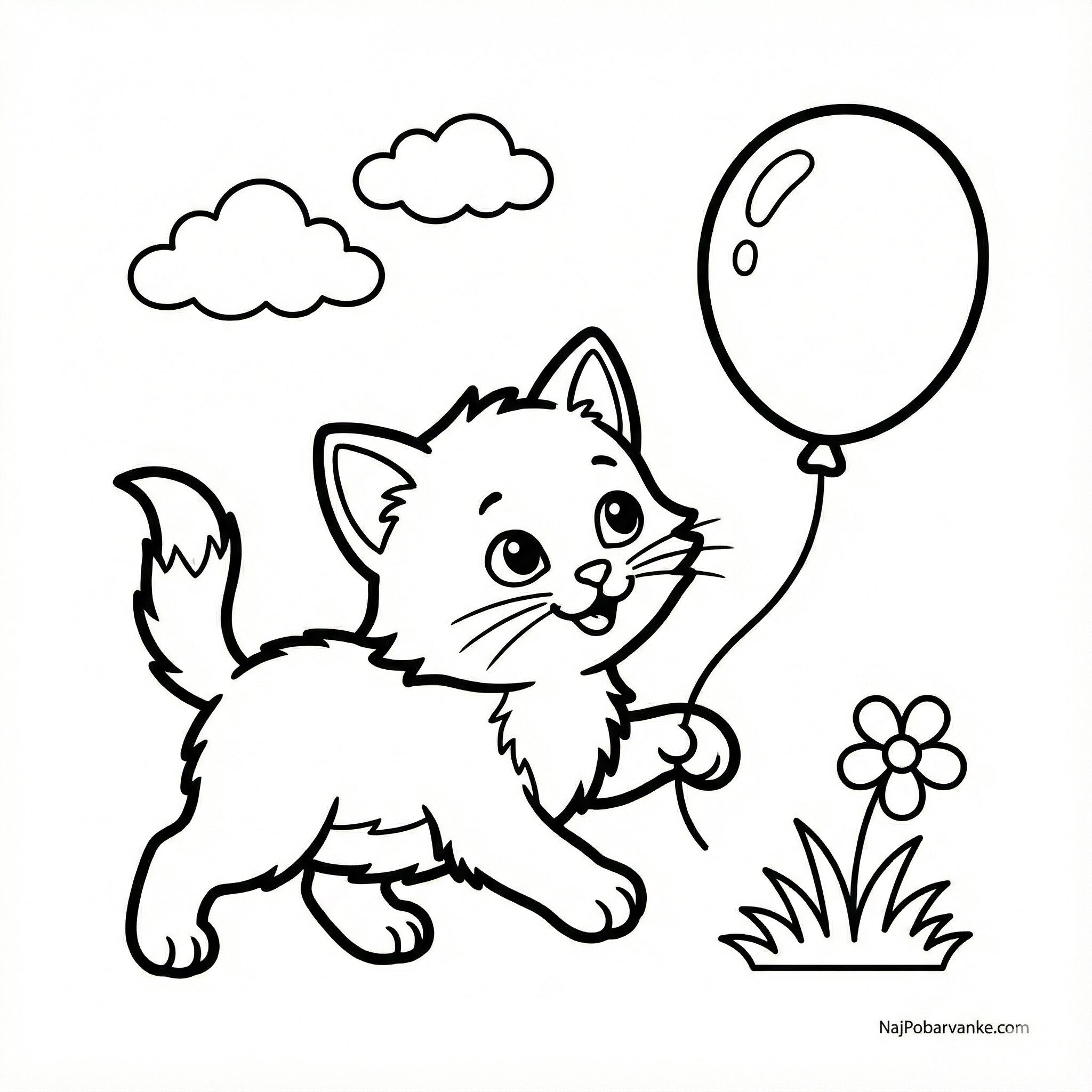 Pobarvanka Mucek in balon