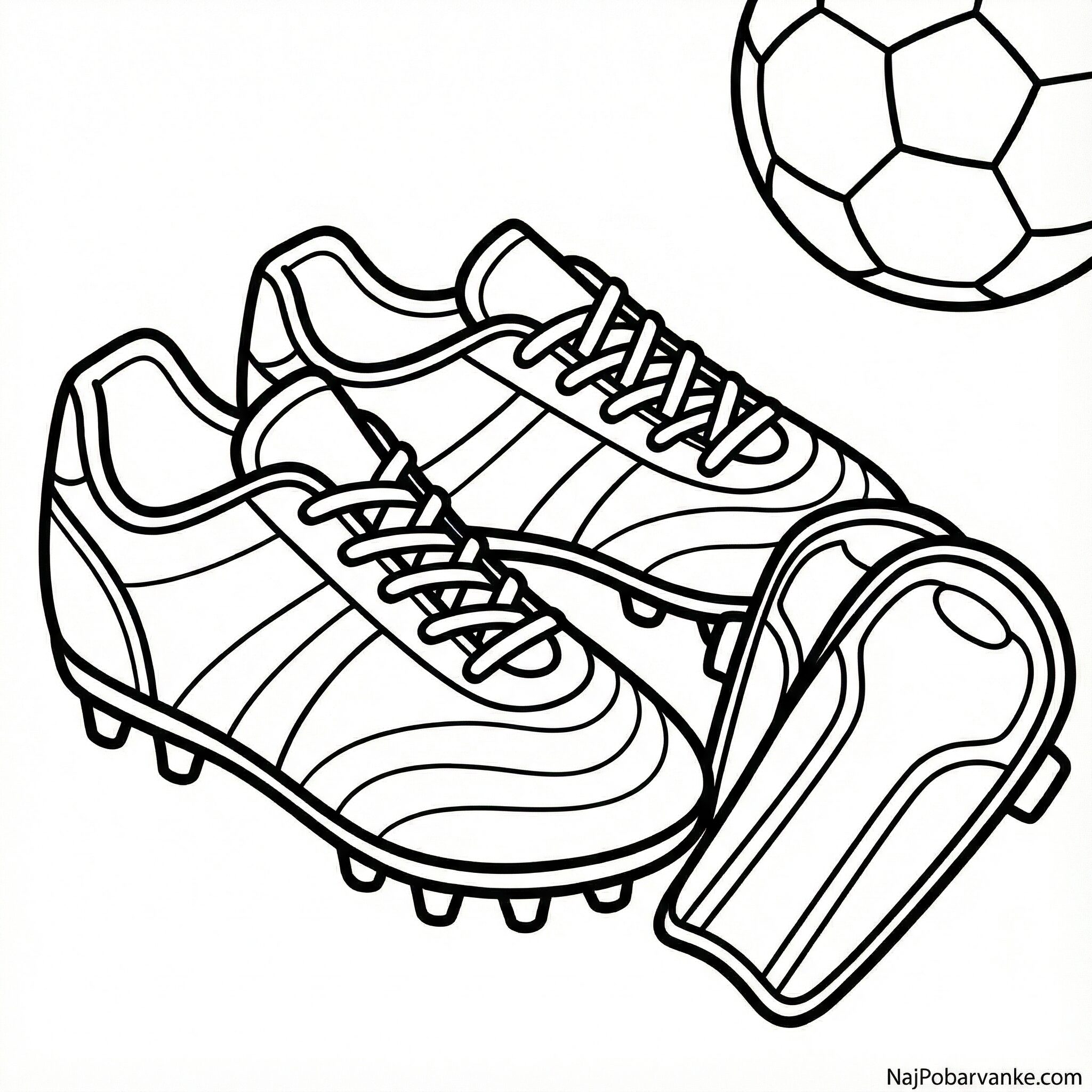 Pobarvanka Nogometni čevlji in ščitniki
