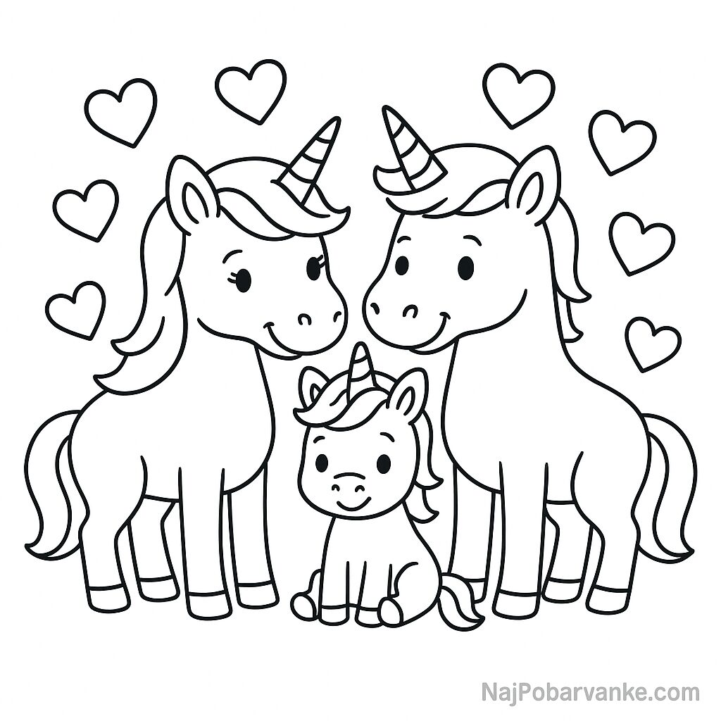 Pobarvanka Samorog družina