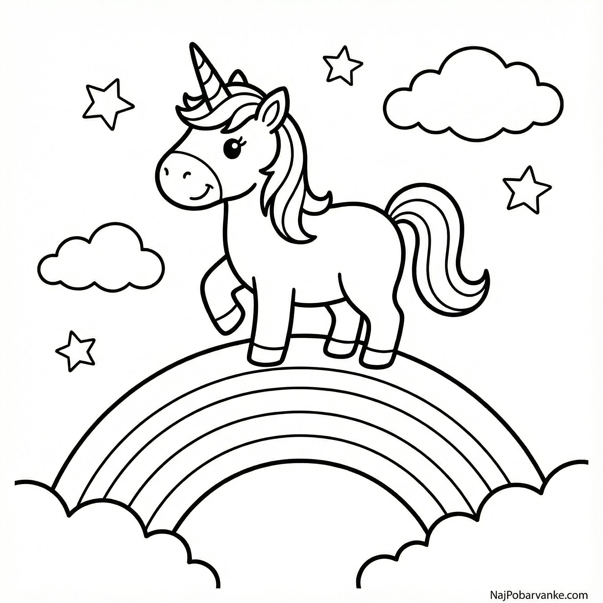 Pobarvanka Samorog na mavrici