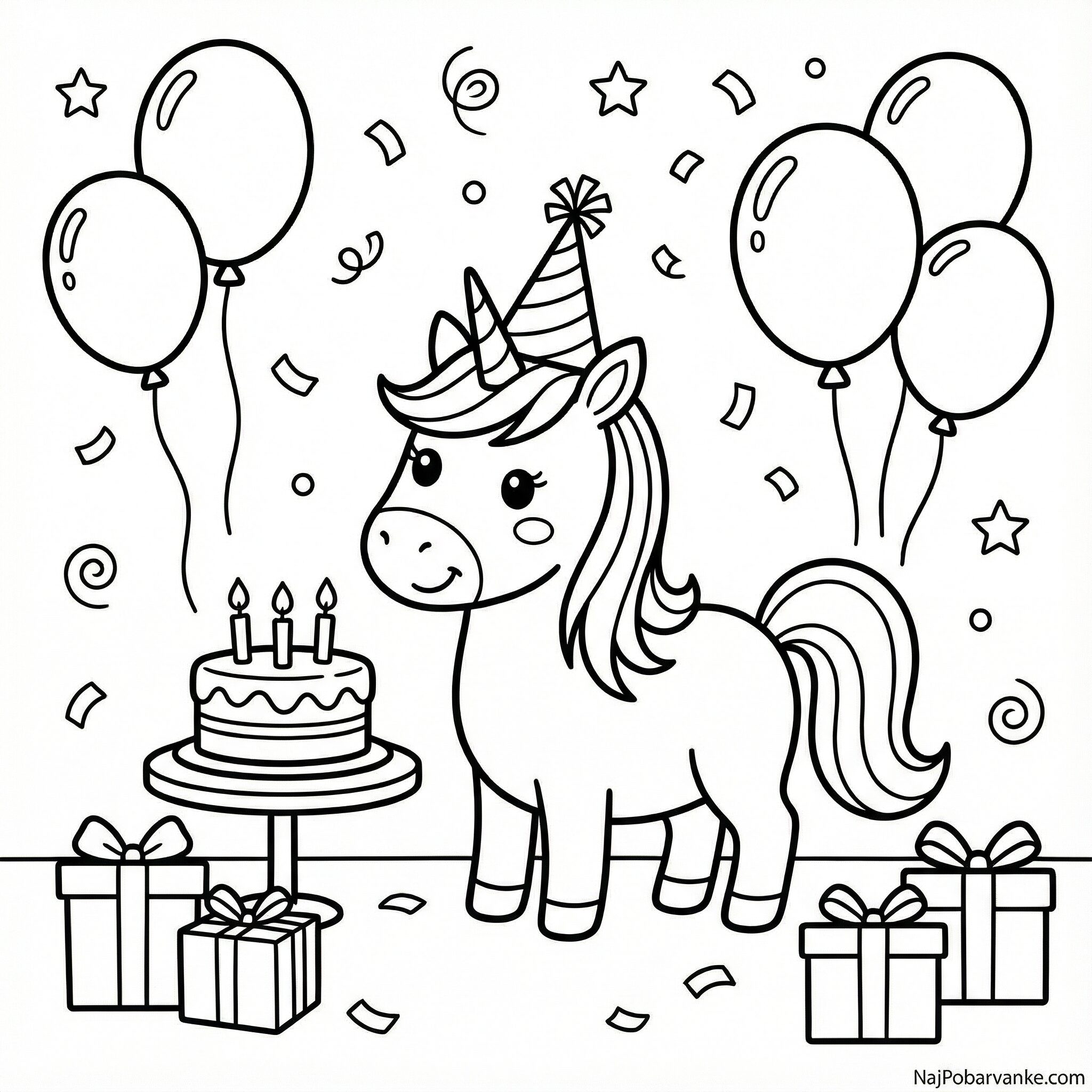 Pobarvanka Samorog na rojstnodnevni zabavi