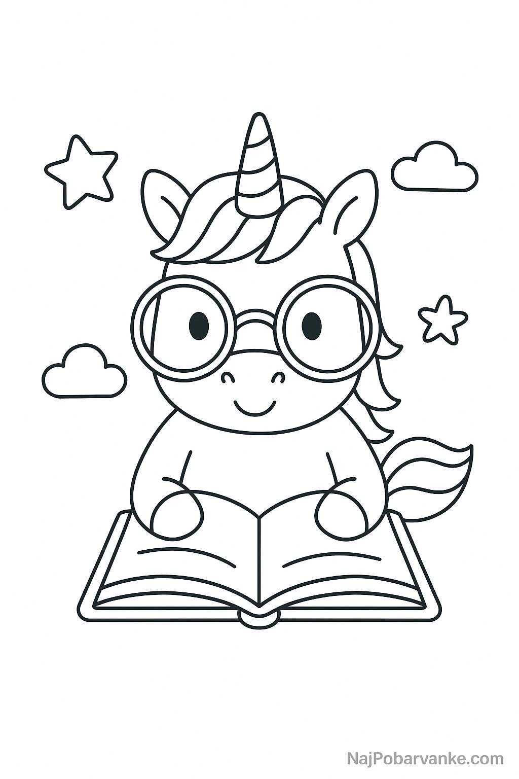 Pobarvanka Samorog z velikimi očali