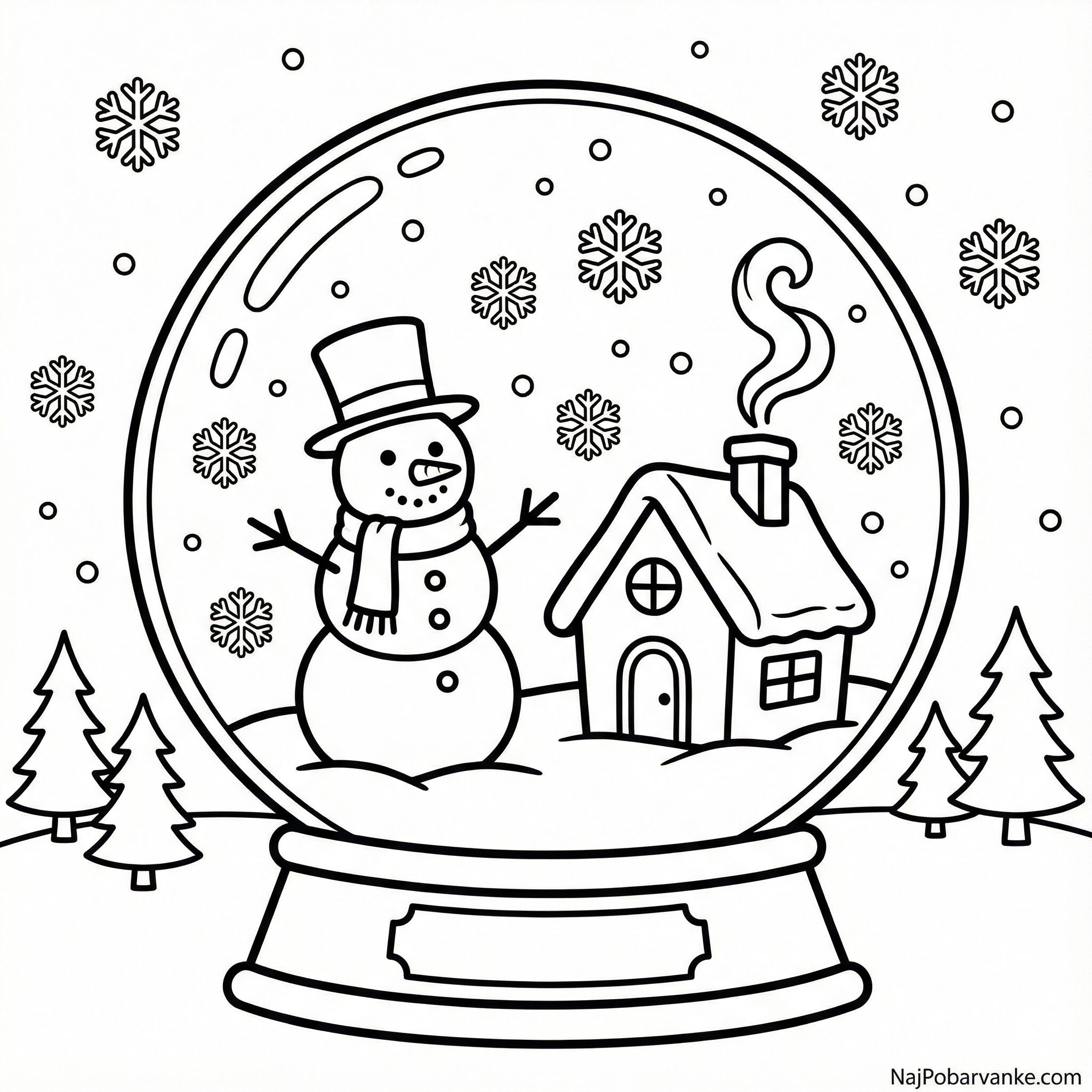 Pobarvanka Snežni globus